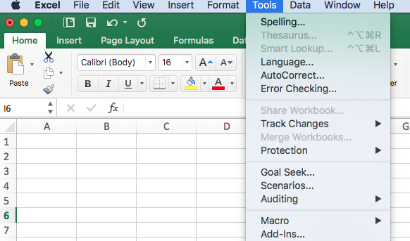 excel for mac spell check